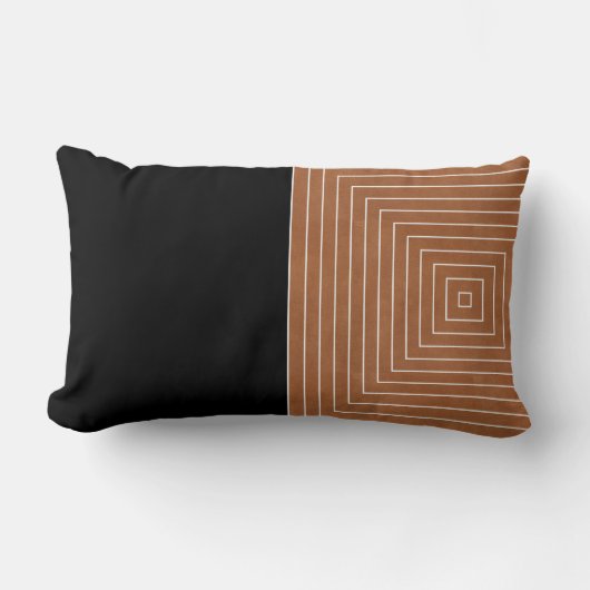 サドルタン白黒マス ランバークッション (正面)