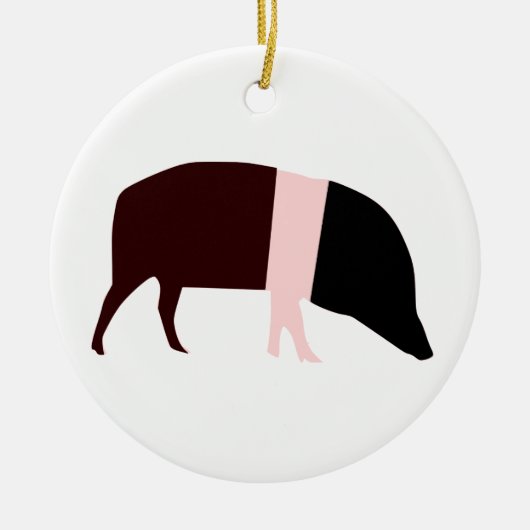 サドルバックピグカスタム誕生日 セラミックオーナメント (正面)