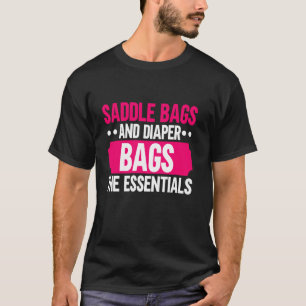 サドルバッグとおむつバッグ 必須 馬 Tシャツ
