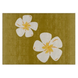 サドルブラウン白オーキッドガラスの切断板 カッティングボード