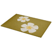 サドルブラウン白オーキッドガラスの切断板 カッティングボード (角)