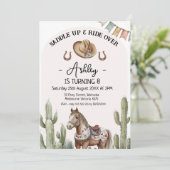 サドルモダンアップ馬素朴誕生日 招待状 (スタンド正面)