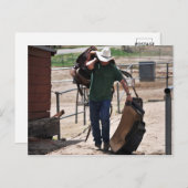 サドル付きカウボーイ牧場 ポストカード (正面/裏面)