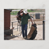 サドル付きカウボーイ牧場 ポストカード (正面)