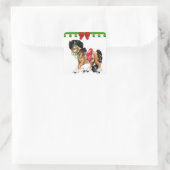 サドル付き西クリスマスの小さな馬ポニー スクエアシール (バッグ)