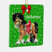 サドル付き西クリスマスの小さな馬ポニー セラミックオーナメント (右)