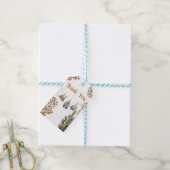 サドル小さなカウボーイが途中のベビー ギフトタグ (より糸付き)