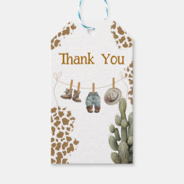 サドル小さなカウボーイが途中のベビー ギフトタグ