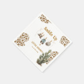 サドル小さなカウボーイが途中のベビー スタンダードカクテルナプキン (角)