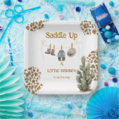 サドル小さなカウボーイが途中のベビー ペーパープレート (パーティー)