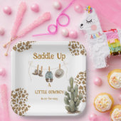 サドル小さなカウボーイが途中のベビー ペーパープレート (パーティー)