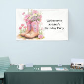 サドル甘味カウボーイ及び女性のカーボーイ誕生日 横断幕 (トレードショー)