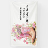 サドル甘味カウボーイ及び女性のカーボーイ誕生日 横断幕 (縦)