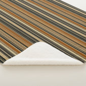 サドル茶色と黒のパタストライプのーン シェルパブランケット (3/4)