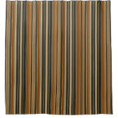 サドル茶色と黒のパタストライプのーン シャワーカーテン (正面)