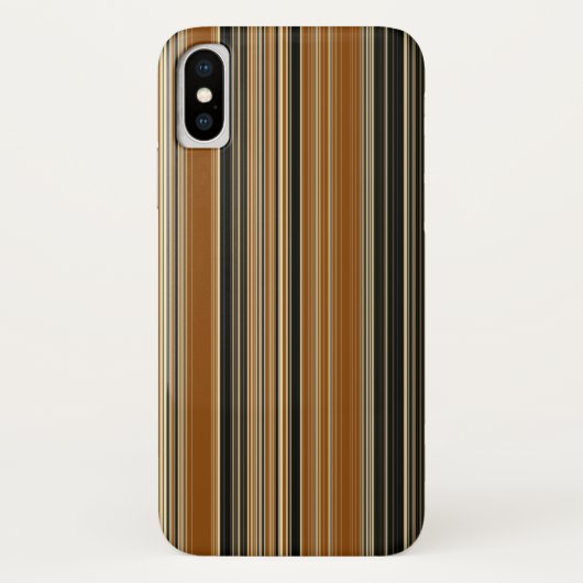 サドル茶色と黒のパタストライプのーン Case-Mate iPhoneケース (裏面)