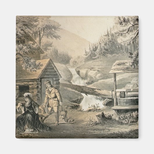 『サドル補修』、『ダヴィー・クロケット』スターのポスター マグネット (正面)