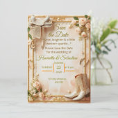 サドル&スパークル – ウェスタンウェディング日付Cを保存 (スタンド正面)