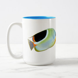 サドルButterflyfishとラグーンTriggerfish mug ツートーンマグカップ