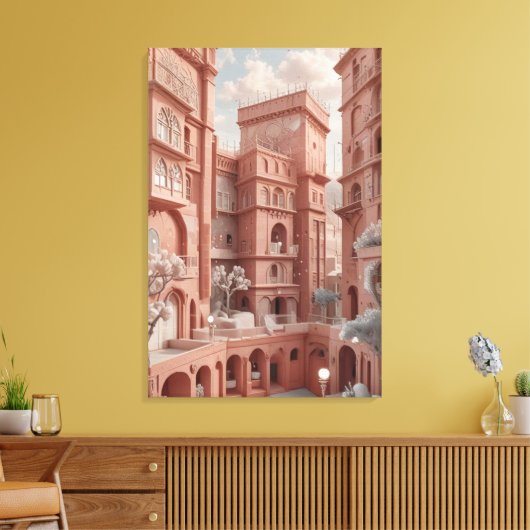 サナアイズの絵を描旧市街 キャンバスプリント (インサイチュ (リビング))