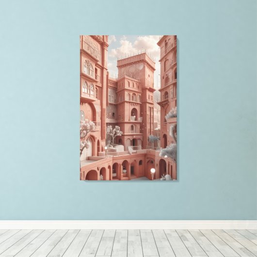 サナアイズの絵を描旧市街 キャンバスプリント (インサイチュ (ウッドフロア))