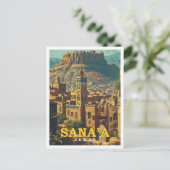 サナイエメンヴィンテージアートトラベルイラストレーション ポストカード (スタンド正面)