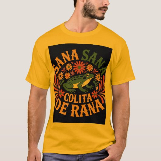 サナサナコリタデラナ メキシコ民芸カエルTシャツ Tシャツ (正面)