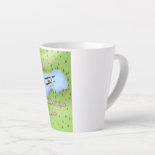 サナブリア湖スペインの旅行地図。 カフェラテマグ (右アングル)