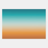 サニかわいらしーグラデーションオレンジ&ティール(緑がかった色)ブルーグラデーションピル ラッピングペーパーシート (正面2)