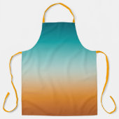 サニかわいらしーグラデーションオレンジ&ティール(緑がかった色)ブルーグラデーション エプロン (正面)