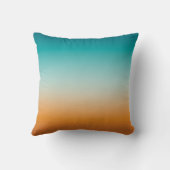 サニかわいらしーグラデーションオレンジ&ティール(緑がかった色)ブルーグラデーション クッション (裏面)