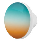 サニかわいらしーグラデーションオレンジ&ティール(緑がかった色)ブルーグラデーション セラミックノブ (右)