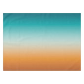 サニかわいらしーグラデーションオレンジ&ティール（緑がかった色）ブルーグラデーション テーブルクロス (正面(横))