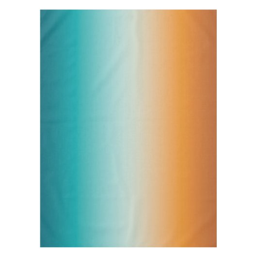 サニかわいらしーグラデーションオレンジ&ティール（緑がかった色）ブルーグラデーション テーブルクロス (正面)