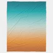 サニかわいらしーグラデーションオレンジ&ティール(緑がかった色)ブルーグラデーション フリースブランケット (正面)
