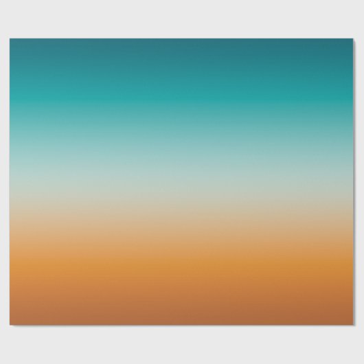 サニかわいらしーグラデーションオレンジ&ティール(緑がかった色)ブルーグラデーション ラッピングペーパー (フラット)