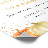 サニタイジングステーションサイン素朴秋フローラパンプキン ポスター (角)