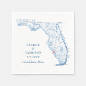 サニベエレガントル島フロリダの地結婚図 スタンダードカクテルナプキン (正面)