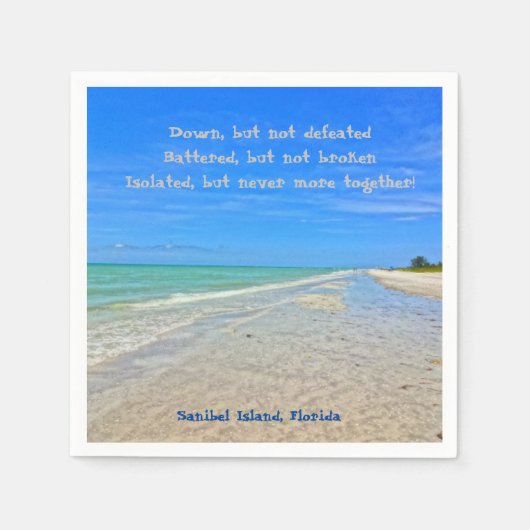 サニベルアイランドビーチフロリダプレハリケーンイアン スタンダードカクテルナプキン (正面)