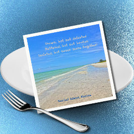 サニベルアイランドビーチフロリダプレハリケーンイアン スタンダードカクテルナプキン