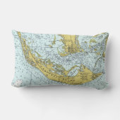 サニベルアイランドフロリダのヴィンテージの地図 ランバークッション (裏面)