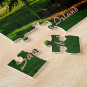 サニベルアイランドフロリダトロピカルハンモックパームツリーズ ジグソーパズル (側面)