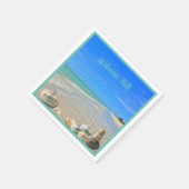 サニベルアイランドフロリダビーチと秋カボチャ スタンダードカクテルナプキン (角)