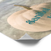 サニベルアイランドフロリダビーチと秋カボチャ ポスター (角)