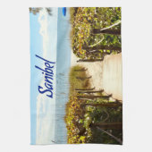 サニベルアイランドフロリダビーチ海 キッチンタオル (縦)