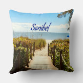 サニベルアイランドフロリダビーチ海 クッション (裏面)