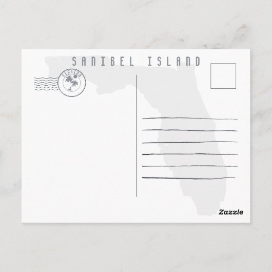 サニベルアイランドフロリダレトロサンセットディ土産 ポストカード (裏面)