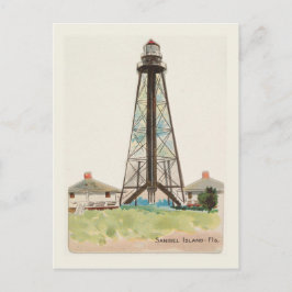 サニベルアイランドフロリダヴィンテージ灯台 ポストカード