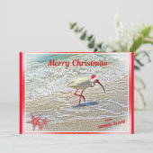 サニベルアイランドFLホワイトイビスからのメリークリスマス シーズンカード (スタンド正面)