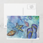 サニベルサンダルズウォーターカラービーチサンダルビーチテーマ ポストカード (正面/裏面)